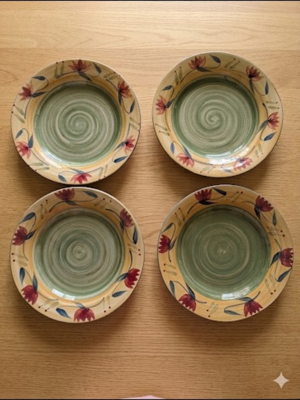 Pier 1 Imports "Elizabeth" Pattern Dinner Plates - Set of 4